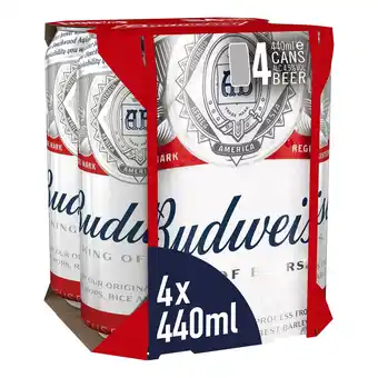Tesco Budweiser 4X440ml offer