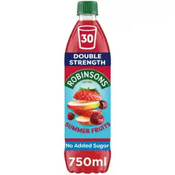Tesco Robinsons Double Strength No Added Sugar Squash - Summer Fruits 750ml offer