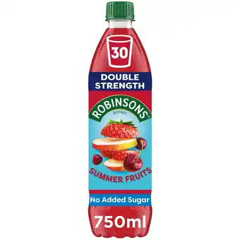 Tesco Robinsons Double Strength No Added Sugar Squash - Summer Fruits 750ml offer