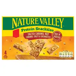 Tesco Nature Valley Protein Snacksize Bars - Salted Caramel Nut 4 x 25g offer