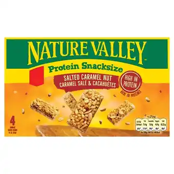 Tesco Nature Valley Protein Snacksize Bars - Salted Caramel Nut 4 x 25g offer