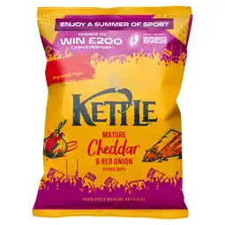 Tesco Kettle Mature Cheddar & Red Onion Potato Chips 130g offer