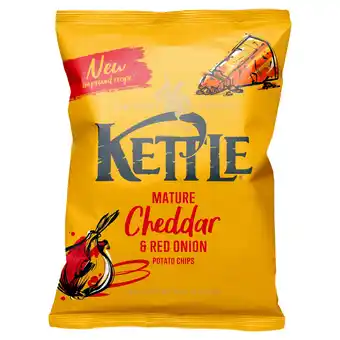 Tesco Kettle Mature Cheddar & Red Onion Potato Chips 130g offer