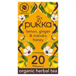 Tesco Pukka Organic LEM & GINGR HON 20 T/Bgs 40g offer