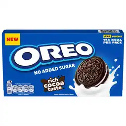 Tesco OREO No Added Sugar Vanilla Cookie Sandwich Biscuits 176g offer