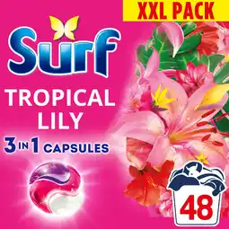 Iceland Surf 3 in 1 Laundry Washing Detergent Capsules Tropical Lily 48 washes offer
