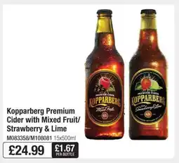 Makro Kopparberg Premium Cider with Mixed Fruit/Strawberry & Lime offer
