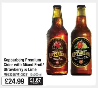 Makro Kopparberg Premium Cider with Mixed Fruit/Strawberry & Lime offer