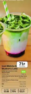 Makro Iced Matcha & Blueberry Latte offer
