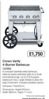 Makro Crown Verity 4-Burner Barbecue offer