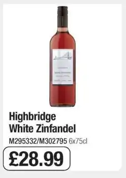 Makro Highbridge White Zinfandel offer