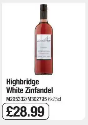 Makro Highbridge White Zinfandel offer
