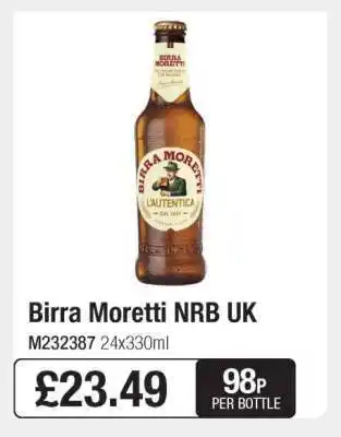 Makro Birra Moretti NRB UK offer