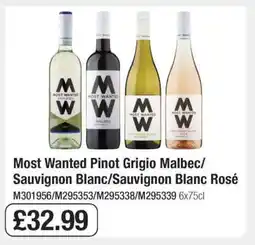 Makro Most Wanted Pinot Grigio Malbec/Sauvignon Blanc/Sauvignon Blanc Rosé offer