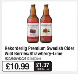 Makro Rekorderlig Premium Swedish Cider Wild Berries/Strawberry-Lime offer