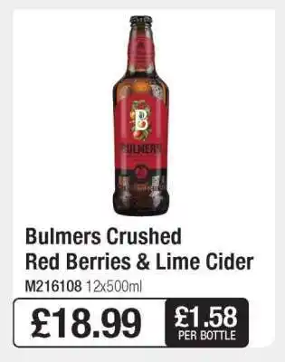 Makro Bulmers Crushed Red Berries & Lime Cider offer