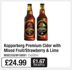Makro Kopparberg Premium Cider with Mixed Fruit/Strawberry & Lime offer