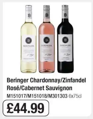 Makro Beringer Chardonnay/Zinfandel Rosé/Cabernet Sauvignon offer