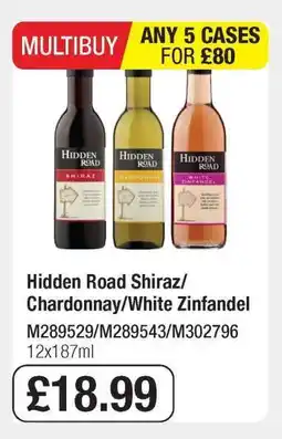 Makro Hidden Road Shiraz/Chardonnay/White Zinfandel offer