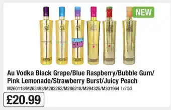 Makro Au Vodka Black Grape/Blue Raspberry/Bubble Gum/Pink Lemonade/Strawberry Burst/Juicy Peach offer