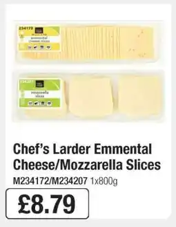 Makro Chef’s Larder Emmental Cheese/Mozzarella Slices offer