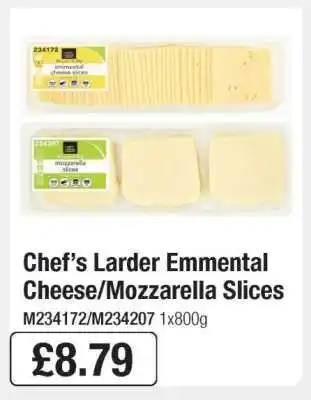Makro Chef’s Larder Emmental Cheese/Mozzarella Slices offer