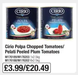 Makro Cirio Polpa Chopped Tomatoes/ Pelati Peeled Plum Tomatoes offer