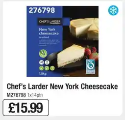 Makro Chef’s Larder New York Cheesecake offer