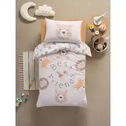 Asda George Home Natural Banks Bear Toddler Duvet Set offer