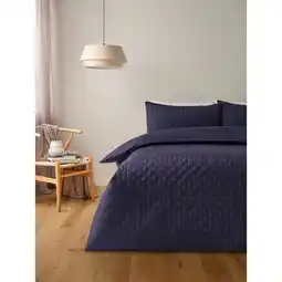 Asda George Home Navy Sunburst Textured Pinsonic Duvet Set - Single offer