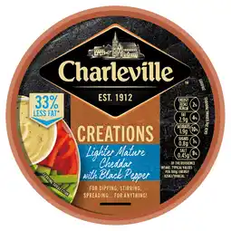 Iceland Charleville Creations Lighter Mature Cheddar with Black Pepper 125g offer