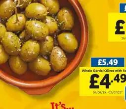 Lidl Whole Gordal Olives with Stones offer