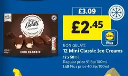 Lidl BON GELATI 12 Mini Classic Ice Creams offer