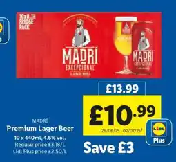 Lidl MADRÍ Premium Lager Beer offer