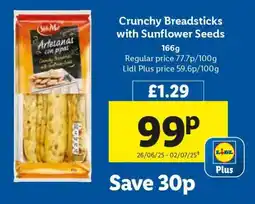 Lidl Crunchy Breadsticks with Sunflower Seeds offer