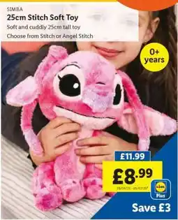 Lidl SIMBA 25cm Stitch Soft Toy offer