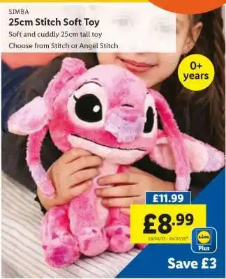 Lidl SIMBA 25cm Stitch Soft Toy offer