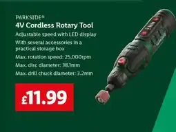 Lidl PARKSIDE 4V Cordless Rotary Tool offer