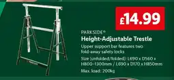 Lidl PARKSIDE Height-Adjustable Trestle offer