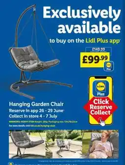 Lidl Hanging Garden Chair offer