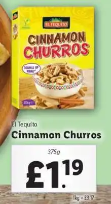 Lidl El Tequito Cinnamon Churros offer