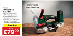 Lidl PARKSIDE 20V Cordless Band Saw offer