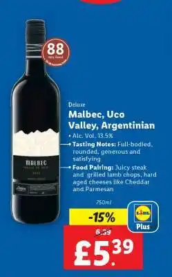 Lidl Malbec, Uco Valley, Argentinian offer