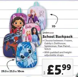 Lidl Undercover School Backpack offer