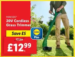 Lidl PARKSIDE 20V Cordless Grass Trimmer offer