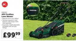 Lidl PARKSIDE 40V Cordless Lawn Mower offer