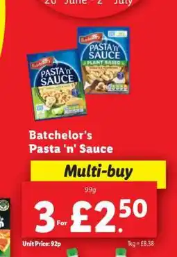 Lidl Batchelor's Pasta 'n' Sauce offer