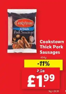 Lidl Cookstown Thick Pork Sausages offer