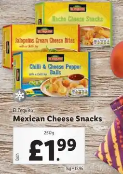 Lidl El Tequito Mexican Cheese Snacks offer