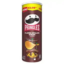 Tesco Pringles Flame Grilled Steak Flavour 185g offer